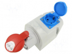 Connector: AC supply 3-phase | socket | female | 16A | 400VAC | IP44
