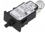Circuit breaker | Urated: 240VAC | 48VDC | 7.5A | SPST | Poles: 1 | MCB