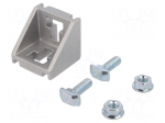 Angle bracket | for profiles | Width of the groove: 10mm | W: 43mm
