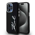Karl Lagerfeld KLHCP15LSCMSMVK Silicone Metal Script Logo Hardcase for iPhone 15 Pro 6.1" / black