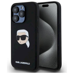 Karl Lagerfeld KLHMP15LSKHPPLK Silicone Karl Head Print Magsafe for iPhone 15 Pro 6.1" / black