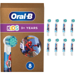 Braun Oral-B Kids Spiderman 8-piece brush attachment (white, frustration-free packaging)