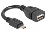 Cable | OTG,USB 2.0 | USB A socket,USB B micro plug | 0.11m | black