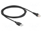 Cable | USB 2.0 | RJ50 plug,USB A plug | 2m | black | 26AWG | PVC | F/UTP