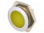 Indicator: LED | flat | 24&divide;28VDC | Cutout: &Oslash;22mm | IP67 | metal