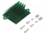 Heatsink: extruded | grilled | BGA | green | L: 41mm | W: 45mm | H: 10mm