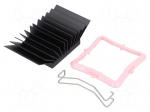 Heatsink: extruded | grilled | BGA | black | L: 30mm | W: 30mm | H: 14.5mm