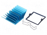Heatsink: extruded | grilled | BGA | blue | L: 31mm | W: 31mm | H: 17.5mm