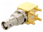 Socket | Micro BNC | female | angled 90&deg; | 75&Omega; | THT | gold-plated