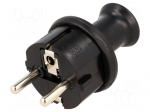 Connector: AC supply | male | plug | 2P+PE | 230VAC | 16A | black | PIN: 3
