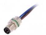 Connector: M8 | male | PIN: 3 | for panel mounting,front side nut