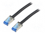 Patch cord | S/FTP | 6a | stranded | Cu | PE | black | 3m | 26AWG