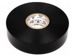 Tape: electrical insulating | W: 19mm | L: 20m | Thk: 0.22mm | black