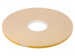 Tape: fixing | W: 9mm | L: 50m | Thk: 1.15mm | double-sided | acrylic | 80&deg;C