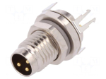Connector: M8 | male | PIN: 3 | socket | IP67 | 60V | 2.5&divide;4mm