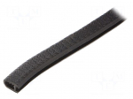 Hole and edge shield | PVC | L: 10m | black | H: 14.5mm | W: 10.5mm