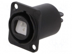 Connector: fiber optic | socket | female | straight | Colour: black