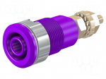 Laboratory connector: 4mm banana | socket | 1kV | 32A | violet | brass
