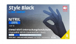 Nitrila cimdi Style Black, S izmērs, bez pūdera, melni, 100gab.