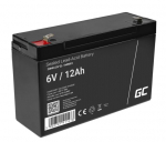 6V 12Ah aku :: AGM: VRLA :: 6 volti, 12 ampertundi (Ah) :: Klemmi t&uuml;&uuml;p T1 (4,75 mm)