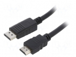 Cable | DisplayPort plug,HDMI plug | PVC | 3D,Full HD 1080p | 1.8m