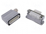 Connector: HDC | male + female | 14A | 250V | PIN: 16 | 16+PE | size A16