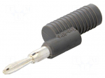 Laboratory connector: 4mm banana | plug | grey | non-insulated
