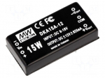 Converter: DC/DC | 15W | Uin: 9&divide;18VDC | Uout: 12VDC | Uout2: -12VDC | THT