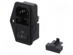 Connector: AC supply | socket | male | 10A | 250VAC | C14 (E) | IEC 60320