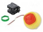 Switch: emergency stop | 22mm | Stabl.pos: 2 | NC + NO | red | LED | 24V