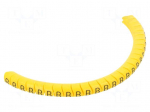 Marker: cable | Marking: B | 2.5&divide;5mm | PVC | yellow | leaded | PA-1 | L: 3mm