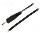 Cable | 2x0.5mm2 | wires,DC 2,35/0,7 plug | straight | black | 1.5m