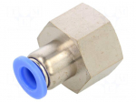 Push-in fitting | straight | -0.95&divide;15bar | nickel plated brass