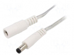 Cable | 2x0.5mm2 | DC 5,5/2,5 plug,DC 5,5/2,5 socket | straight