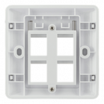 Flush mount for Keystone, 4 ports DELTACO white / VR-228