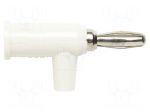 Laboratory connector: 4mm banana | plug | 15A | 60VDC | white | 0.8mm2