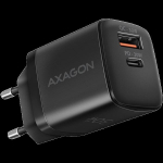 Axagon Sil wallcharger 2x port (USB-A + USB-C), PD3.0/QC4+/PPS/AFC/Apple. 30W total power.
