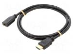 Cable | HDMI socket,HDMI plug | HDMI 2.0 | 1.5m | black