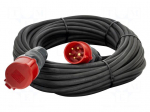 Extension lead | 5x1.5mm2 | 30m | rubber | black | Sockets no: 1 | 16A