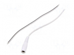 Cable | 2x0.5mm2 | wires,DC 5,5/2,5 socket | straight | white | 5m