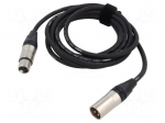 Cable | XLR male 3pin,XLR female 3pin | 3m | black | &Oslash;cable: 6mm | PVC