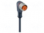 Cable: for sensors/automation | M12 | PIN: 4 | angled | 5m | plug | 30VDC