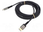 Cable | DisplayPort plug,HDMI plug | PVC | textile | 4K,UHD 2160p