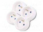 Connector: AC supply | splitter | 2P+PE | 250VAC | 16A | white
