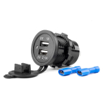 Auto- ja mootorrattatooted, elektroonika, navigatsioon, CB raadio // Auto elektroonikakomponendid : Installatsioonikaablid : Kaitsealused : &Uuml;hendused // Wodoodporna ładowarka z gniazdami 2x usb 12v 24v mod-03 amio-02853