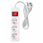 Elektrimaterjalid // Elektri laiendid, Pikendusjuhtmete, hajutuste ja UK ja USA adapterite komplekt // Przedłużacz listwowy 1.5 m, 3 x 1.5 mm2, 3G, biały, ON/OFF