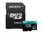 Memory cards ADATA  Premier Pro UHS-I U3 128 GB, micro SDXC, Flash memory class 10, with Adapter