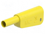 Laboratory connector: 4mm banana | 32A | 1kV | yellow | gold-plated