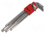 Wrench: hex key-set | spherical | ProTanium&reg;,steel | long | 9pcs.