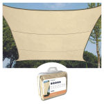 WATER-PERMEABLE SHADE SAIL - SQUARE - 3.6 x 3.6 m - COLOUR: CHAMPAGNE